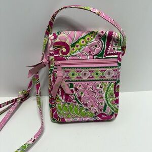 Vera Bradley Vintage Pinwheel Pink Pattern Boho, Cottagecore Chic Crossbody Bag